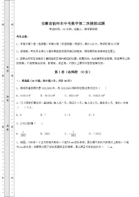 【难点解析】安徽省宿州市中考数学第二次模拟试题（含答案详解）