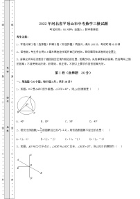 【真题汇编】2022年河北省平顶山市中考数学三模试题（含答案解析）