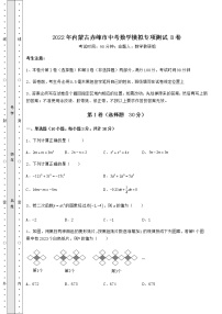 【真题汇编】2022年内蒙古赤峰市中考数学模拟专项测试 B卷（含详解）