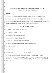 【真题汇编】2022年广东省深圳市南山区中考数学模拟真题 （B）卷（含答案及解析）