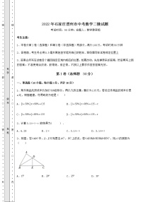 【真题汇总卷】2022年石家庄晋州市中考数学二模试题（含答案详解）