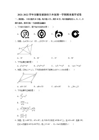 安徽省合肥市巢湖市2021-2022学年上学期八年级期末考试数学试卷（word版 含答案）