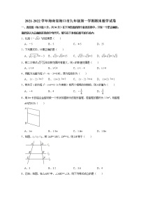 海南省海口市2021-2022学年九年级上学期期末数学试题（word版 含答案）