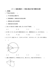 初中数学华师大版九年级下册2. 圆的对称性习题