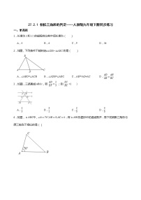 初中数学人教版九年级下册27.2.1 相似三角形的判定练习题