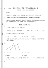 【历年真题】2022年贵州省铜仁市中考数学历年真题定向练习 卷（Ⅰ）（含答案详解）