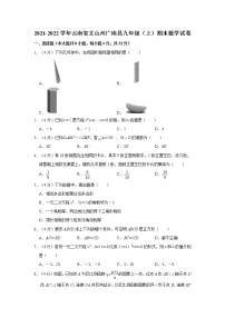 2021-2022学年云南省文山州广南县九年级（上）期末数学试卷  解析版