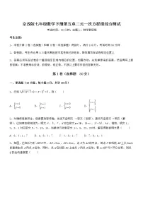 北京课改版七年级下册第五章 二元一次方程组综合与测试达标测试