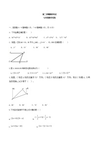 七年级下册数学第二学期期中考试 含答案练习题