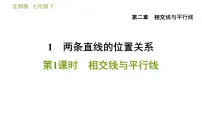 初中数学北师大版七年级下册1 两条直线的位置关系习题课件ppt