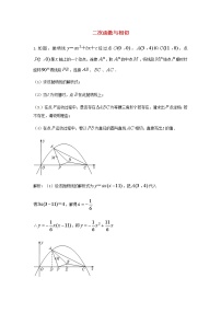 人教版中考数学二轮复习专题练习上二次函数与相切