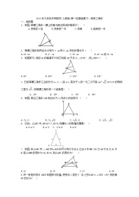 2022年中考第一轮基础复习九年级数学提升-试卷：特殊三角形(人教版)
