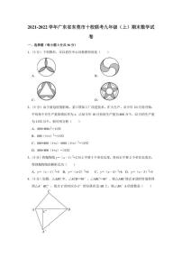 2021-2022学年广东省东莞市十校联考九年级（上）期末数学试卷（学生版+解析版）