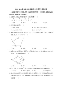 2020年山东省滨州市无棣县中考二模数学试卷  及答案