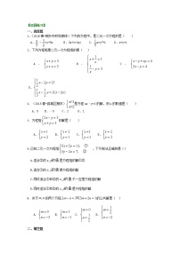 七年级上册 23二元一次方程组的相关概念(基础)巩固练习