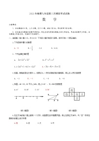 2021年河南省南阳市卧龙区中考二模数学试卷及答案