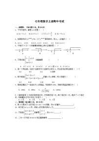 七年级数学上册期中考试 (2)练习题