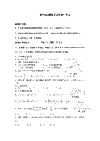 七年级上册数学试卷期中考试