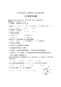 七年级数学上册期中文化素质检测