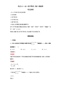 考点12一元一次不等式（组）的应用（解析版）-2022年数学中考一轮复习考点透析（青岛版）