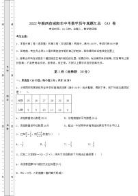 【历年真题】2022年陕西省咸阳市中考数学历年真题汇总 （A）卷（含详解）