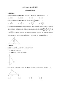 中考2022年专题复习：几何问题之相似（解析版）