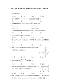 2021年广东省东莞市东城实验中学中考数学二模试卷(含答案解析)