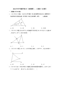 2022年中考数学复习：三角形专题练习（Word版，附答案解析）