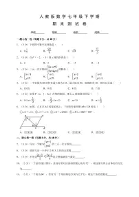 人教版七年级下册数学《期末考试试卷》含答案