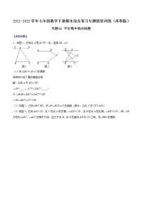 专题02 平行线中拐点问题-2021-2022学年七年级数学下册期末综合复习专题提优训练（苏科版）