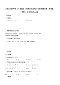 专题06 多项式的因式分解-2021-2022学年七年级数学下册期末综合复习专题提优训练（苏科版）