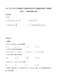 专题12 二次根式的混合运算-2021-2022学年八年级数学下册期末综合复习专题提优训练（苏科版）