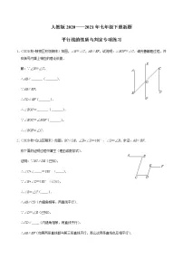 考点02 平行线的性质与判定专项练习-2021-2022学年七年级数学下册中考真题专项汇编之期末重难考点训练(人教版)