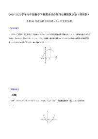 专题04 二次函数中与系数a,b,c有关的问题-2021-2022学年九年级数学下册期末综合复习专题提优训练（苏科版）