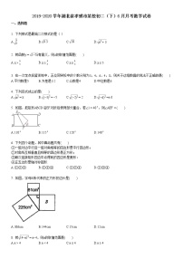 2019-2020学年湖北省孝感市某校初二（下）6月月考数学试卷