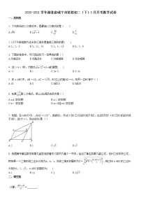 2020-2021学年湖北省咸宁市某校初二（下）3月月考数学试卷