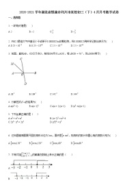 2020-2021学年湖北省恩施市利川市某校初三（下）4月月考数学试卷