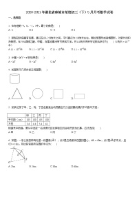 2020-2021年湖北省麻城市某校初三（下）5月月考数学试卷