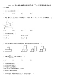 2020-2021学年湖北省襄阳市某校九年级（下）3月周考测试数学试卷