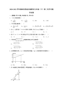 2021年湖南省娄底市涟源市九年级下学期第二次月考数学试卷（无答案）