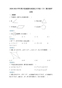 2021年四川省成都市高新区八年级下学期期末数学试题+答案