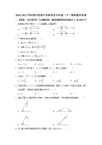 2021年四川省遂宁市射洪县七年级下学期期末数学试卷+答案