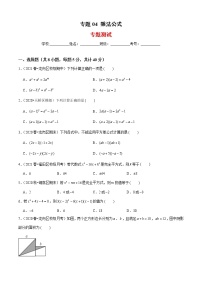 专题04  乘法公式（专题测试）-2021-2022学年七年级数学下册期末考点大串讲（北师大版）