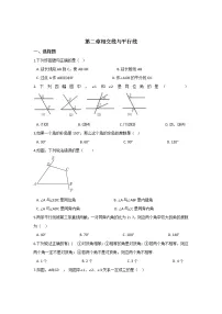 七年级下册第二章 相交线与平行线综合与测试复习练习题