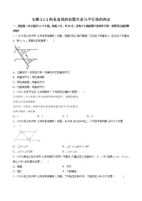 专题2.1-2两条直线的位置关系与平行线的判定（测试） -简单数学之2021-2022学年七年级下册同步讲练（北师大版）