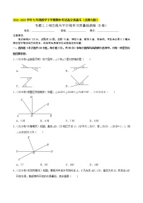 专题2.2相交线与平行线学习质量检测卷（B卷）-2021-2022学年七年级数学下学期期中考试高分直通车【北师大版】