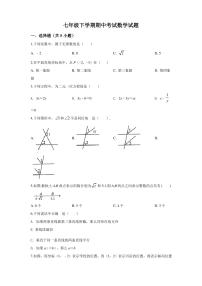 人教版数学七年级下册《期中考试试卷》(含答案)