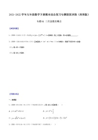 专题01 二次函数的概念-2021-2022学年九年级数学下册期末综合复习专题提优训练（苏科版）