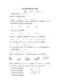 湘教版数学九年级上册期末复习试题（有答案）