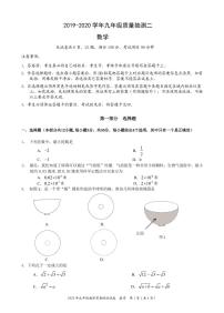 2020年广东省深圳市九年级数学中考二模试卷(试卷+答题卡+评分标准)